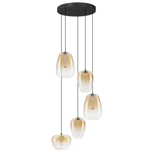 Wisząca lampa szklana JAREVIA LE45127 LED 18W 3000K owalna złota