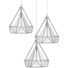 Loftowa LAMPA wisząca 8804/3 ZWIS - 02 Elem druciana OPRAWA metalowy ZWIS kaskada chrom biała
