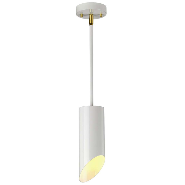 LAMPA sufitowa QUINTO QUINTO1P-WAB Elstead plafon OPRAWA tuba metalowa biała stary mosiądz