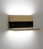 Sypialniany kinkiet Anet LED 4W 4000k półka port USB czarna drewno