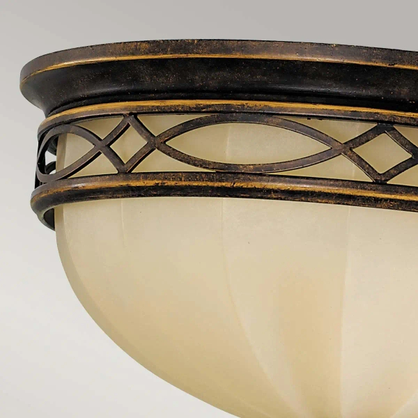 Plafon LAMPA sufitowa DRAWING ROOM FE-DRAWING-ROOM-FB Elstead FEISS klasyczna OPRAWA półokrągła natynkowa beżowa czarna