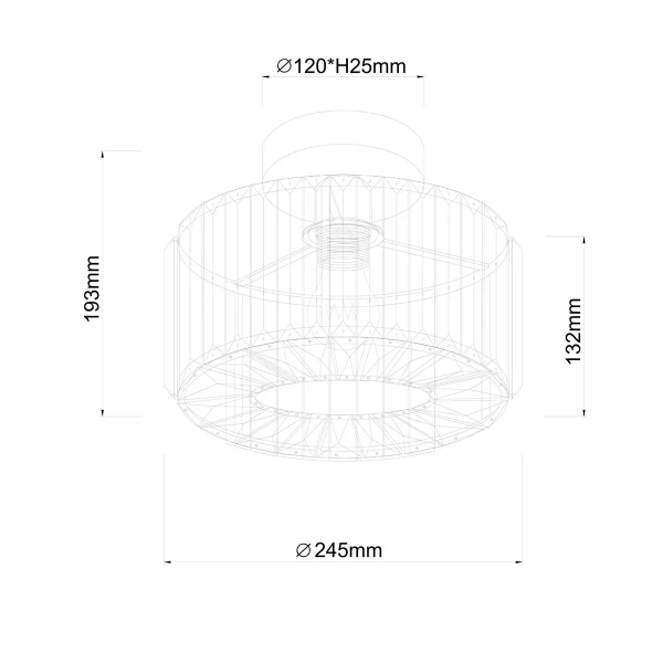 Kryształowa lampa sufitowa Vetro LP-2910/1C GD okrągła złoty