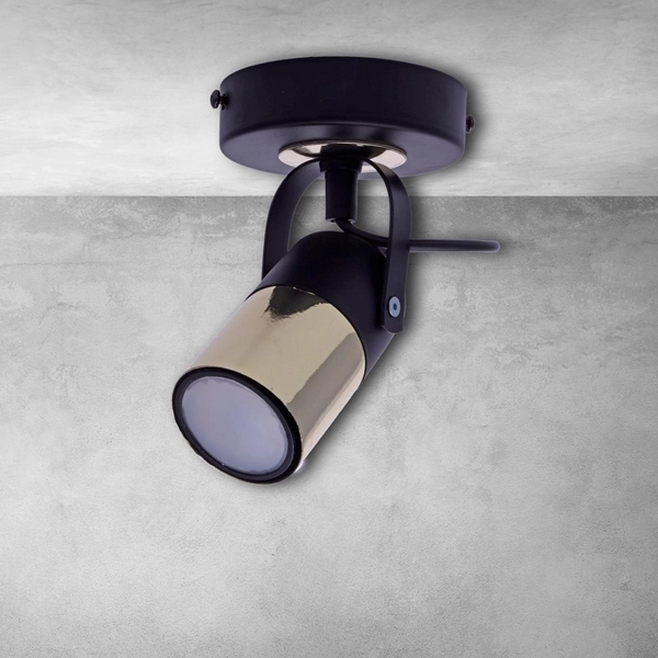 Kinkiet LAMPA ścienna WILSON MLP4850 Milagro metalowa OPRAWA regulowany reflektorek industrialny czarny mosiądz