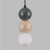 Kulista lampa wisząca ALICE G9 do salonu kule balls okrągłe potrójna P0665 zielona beżowa
