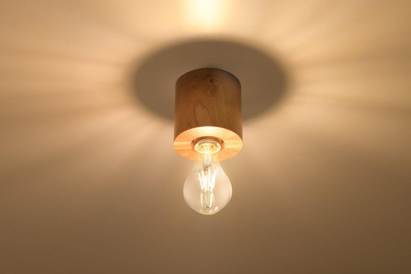Drewniana LAMPA sufitowa SL.0672 okrągła OPRAWA spot natynkowy ekologiczny downlight
