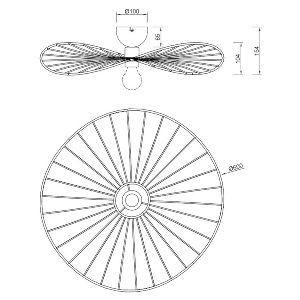 Dekoracyjna plafoniera Chapeau R61451031 RL Light kapelusz biały