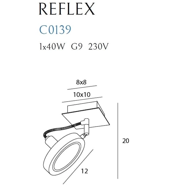 Oprawa sufitowa do jadalni REFLEX C0139 Maxlight regulowany chrom biała