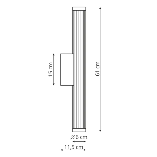 Minimalistyczna lampa ścienna VENA LP-1010/1W-60 BK LED 12W CCT IP44 czarny