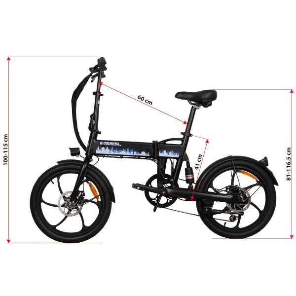 Elektryczny rower do 50 km Goldbike 326911 20" 42V / 2A 250W czarny