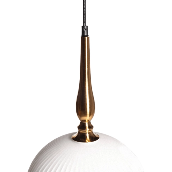 Kopułowa lampa wisząca ryflowana Lucciola ABR-LWLC do kuchni biała