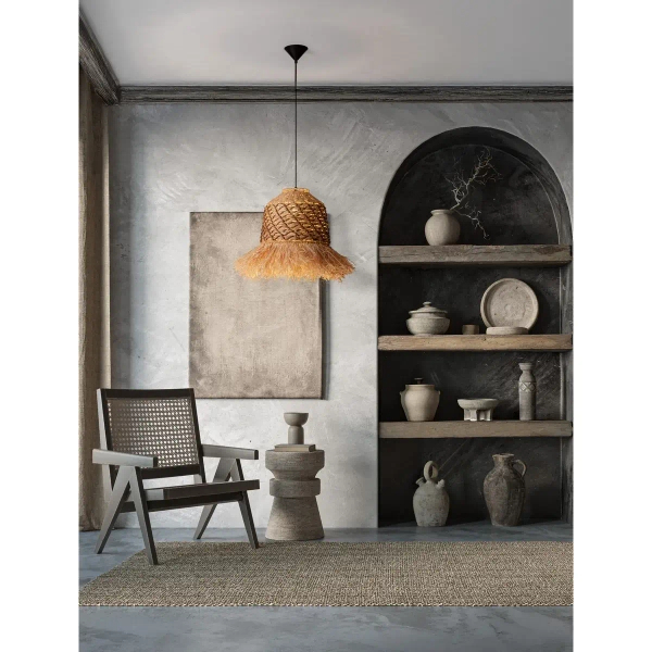 Wisząca lampa do salonu boho FANLIZA LE45359 frędzelki brązowa