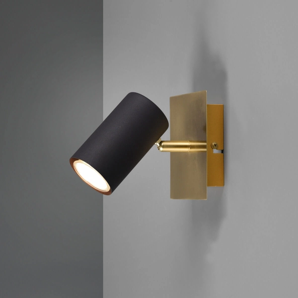 Reflektorek ścienny VANTOS DL180802400 Trio rurka punktowy czarny złoty