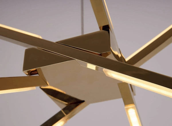 Salonowa industrialna lampa wisząca SPIDER P0457 Maxlight LED 33W 3000K metal złota