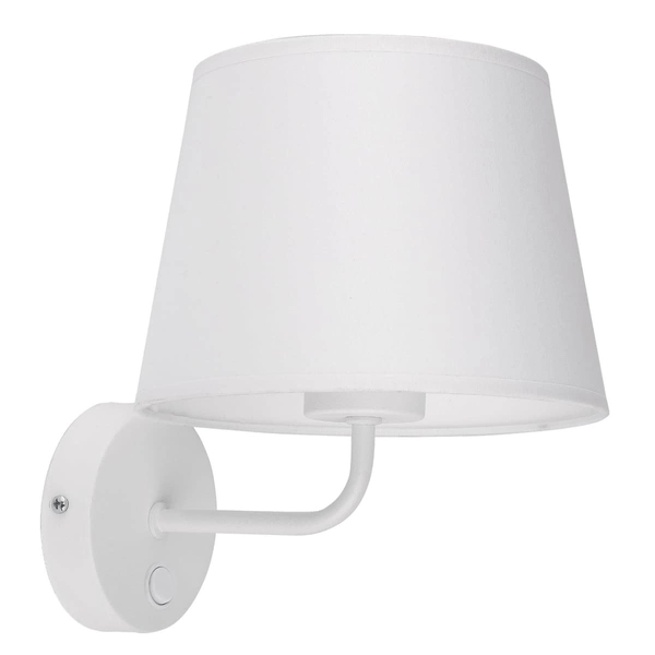 Lampa ścienna z abażurem Maja 1882 TK Lighting z włącznikiem biała