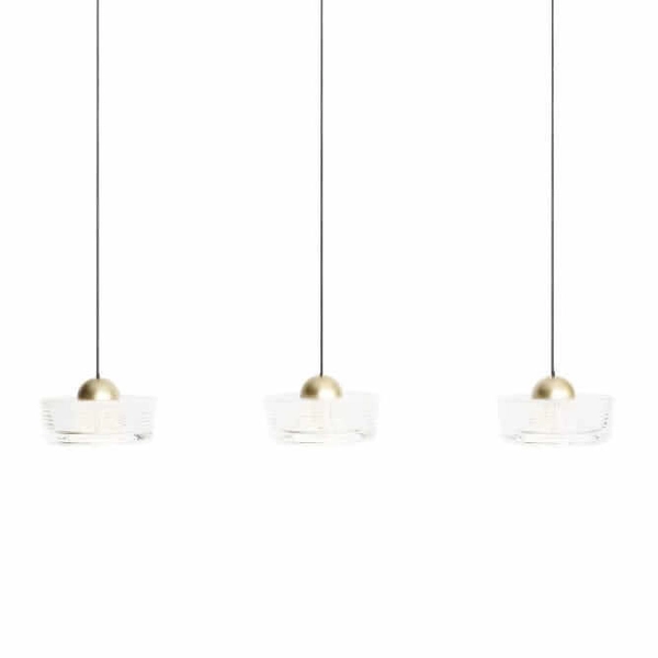 Wisząca lampa na listwie Lipari P0545 LED 22W 3000K potrójna złota