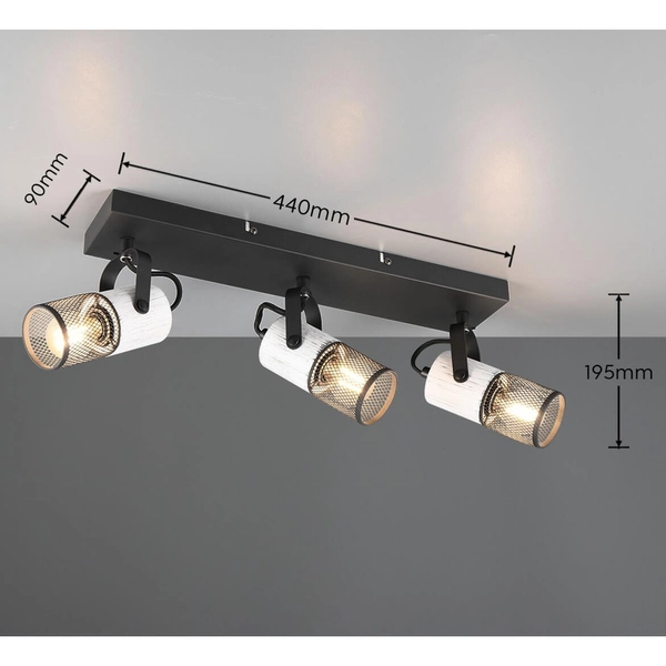 Sypialniana lampa sufitowa Tosh 804300334 metalowe tuby czarna biała