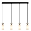 Liniowa lampa wisząca Santos PND-95331-4-BK nad wyspę szara biała czarna