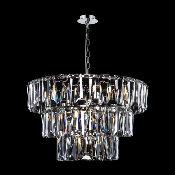Żyrandol lampa wisząca Puntes MOD043PL-18CH pałacowa srebrna