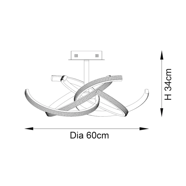 Sufitowa lampa glamour Lorenzo 97617 LED 42W 3000K ściemnialna złota
