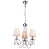 Lampa wisząca RUTI 33-58713 abażurowa na łańcuchu kryształki chrom beżowy