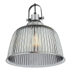 Industrialna wisząca lampa Rhode RHO8610 ryflowana chrom przydymiona