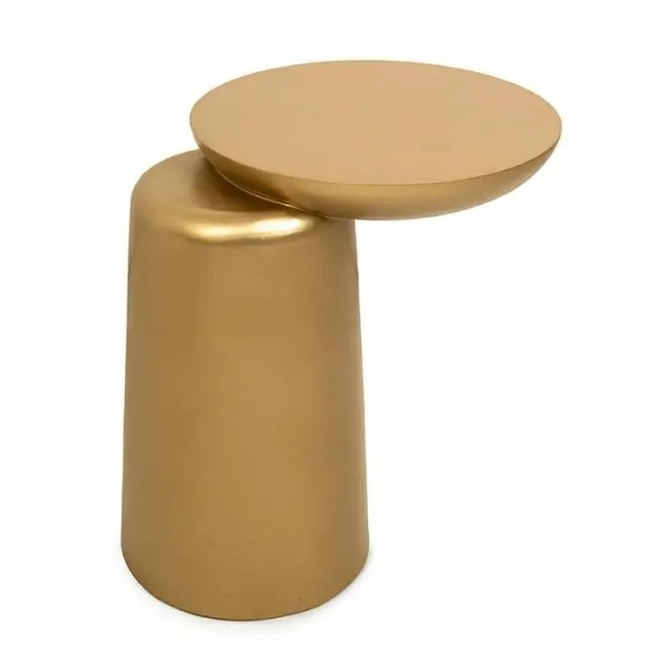 Drewniany stolik kawowy ELIAS MM001501100320 złoty 35cm do salonu