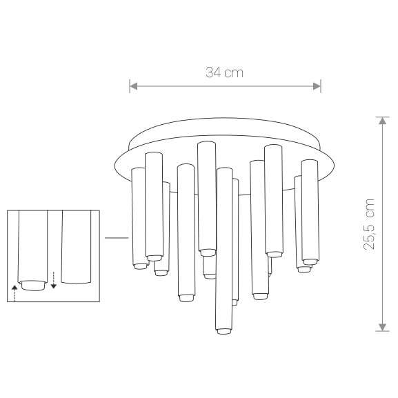 Plafon LAMPA sufitowa STALACTITE 9054 Nowodvorski metalowa OPRAWA okrągła industrialne sople czarna