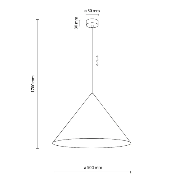 Wisząca na kablu lampa Cono 10622 do jadalni stożek beżowy