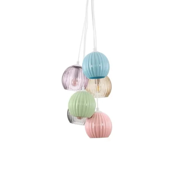 Szklana wisząca lampa LOREVIO LE45259 kule do salonu multikolor