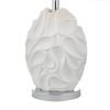 Stołowa lampka do sypialni Zachary ZAC412 glamour z abażurem biała