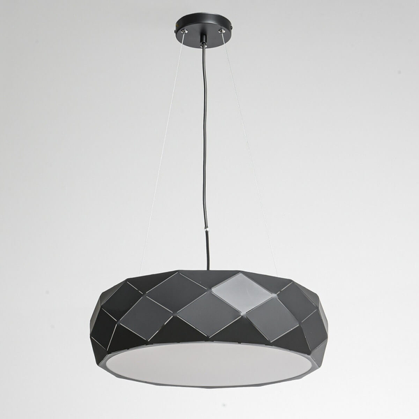 LAMPA wisząca REUS LP-8069/1P BK Light Prestige metalowa OPRAWA geometryczna zwis okrągły czarny