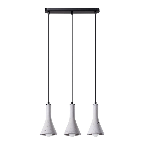 Potrójna lampa wisząca Rea SL.1225 stożkowa szara