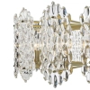 Wisząca lampa glamour Porthos POR1575 kryształowa na łańcuchu mosiądz
