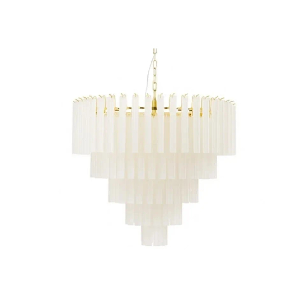 Żyrandol na łańcuchu GORDON biały złoty MSE1501100563 21xE14 szklany glamour