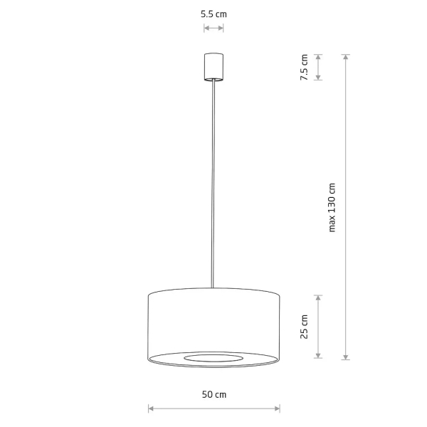 Nowoczesna lampa wisząca LAGO 11674 regulowana szara