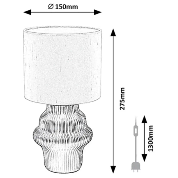Stołowa lampa do salonu Glimo 74058 ceramiczna na stół czarny biały