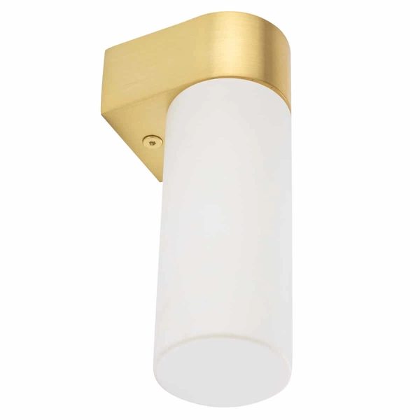 Kinkiet ścienny Natalie 10724 IP44 tuba metalowy szklany biały mosiądz