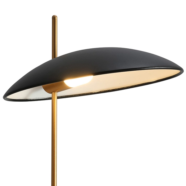 Stojąca LAMPKA loft VILAI TB-203342-1-BL Italux metalowa LAMPA stołowa LED 4W 3000K kopuła czarna złota marmurowa