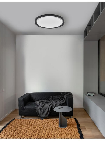 Przysufitowa lampa okrągła Ancud do jadalni LED 50W 3000K czarna