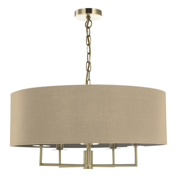 Wisząca lampa salonowa Jamelia JAM0501 Dar Lighting szara mosiądz