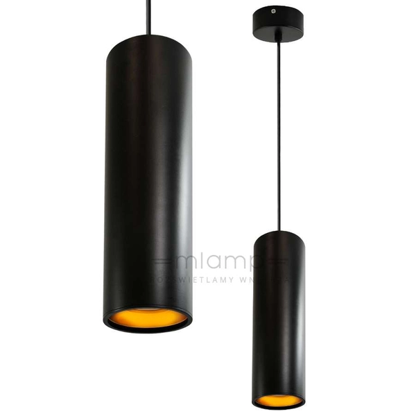 LAMPA wisząca LATI 307576 Polux metalowa OPRAWA tuba ZWIS czarna