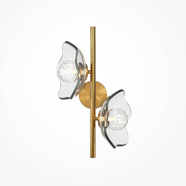 Lampa ścienna do salonu Miracle MOD207WL-02BS szklana mosiądz przezroczysta