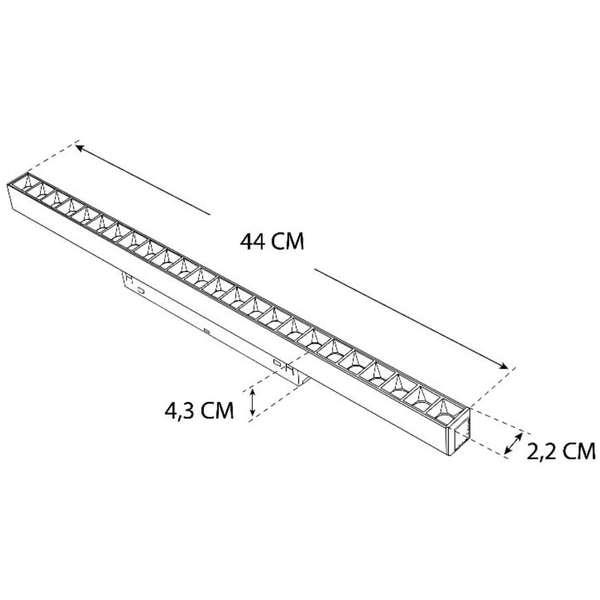 Szynowa lampa magnetyczna 3-fazowa 480 Domeno LED 24W 4000K metalowa czarna