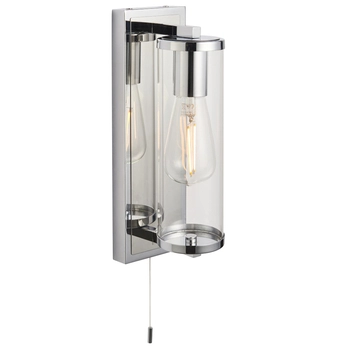 Kinkiet nad lustro L&-194074 Light& tuba z włącznikiem IP44 chrom