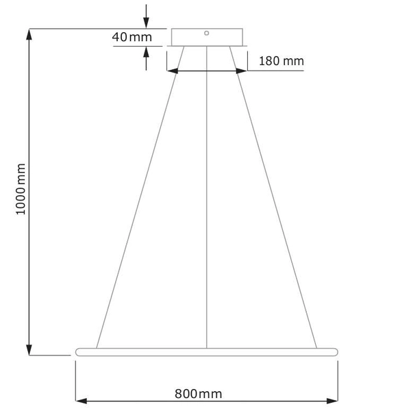 LAMPA wisząca SLIM/000053/3000/B MDECO okrągła OPRAWA metalowy ZWIS LED 40W 3000K ring biurowy czarny