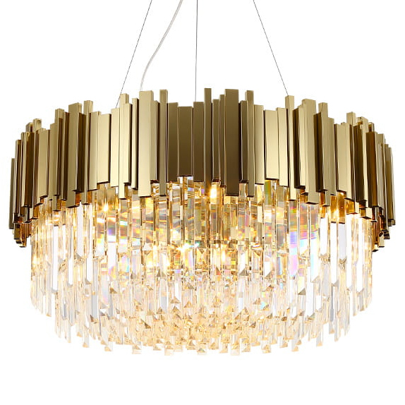 Wisząca lampa salonowa Pipe CGPIPORGCRYST45 Copel crystals mosiądz