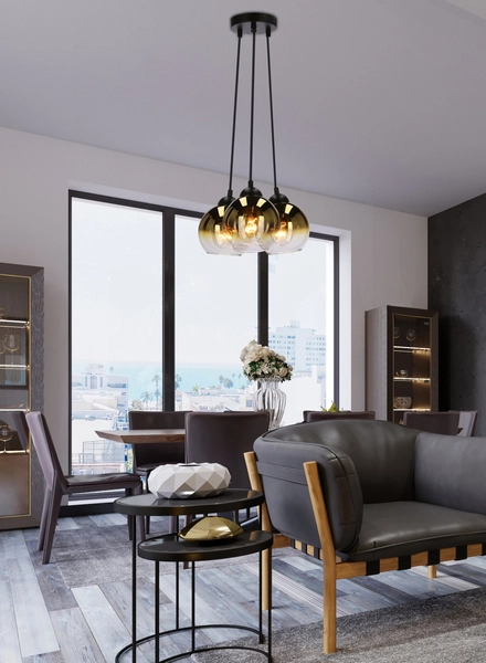 Lampa wisząca Nubia 33-16416 Candellux kule balls czarne złote