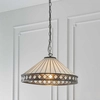 Szklana lampa wisząca Fargo 64147 Interiors Tiffany do kuchni czarna beżowa