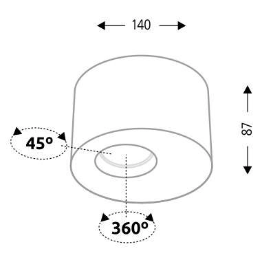 LAMPA sufitowa TOKI 1122 Shilo natynkowa OPRAWA plafon metalowy DOWNLIGHT do łazienki okrągły czarny