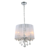 LAMPA wisząca CORNELIA MDM-2572/3 W Italux glamour OPRAWA abażurowa ZWIS z kryształkami organza mgiełka biała